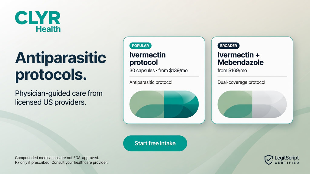 Ivermectin protocol and ivermectin mebendazole dual coverage protocol physician guided CLYR Health