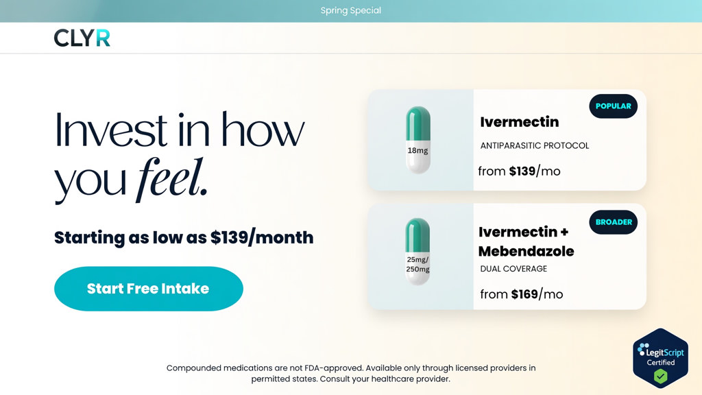 Ivermectin antiparasitic protocol and ivermectin mebendazole dual coverage CLYR Health pricing
